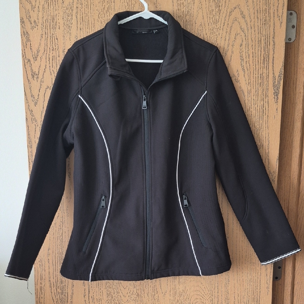 bebe Black Jacket with White Piping